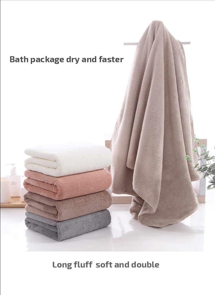 Very Soft And Comfortable Bath Towel Strong Water Absorption Coral Velvet 