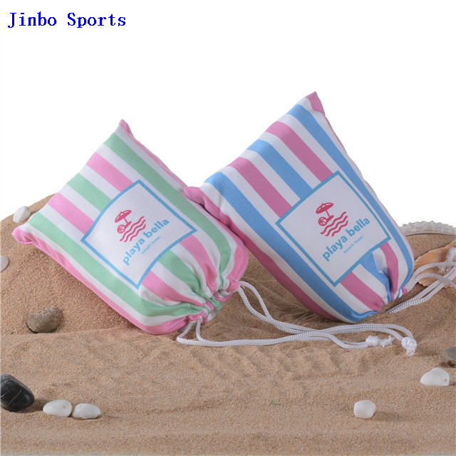 Custom Sumer Microfiber Fabric Beach Towel Wholesale super absorbent quick drying recycled 